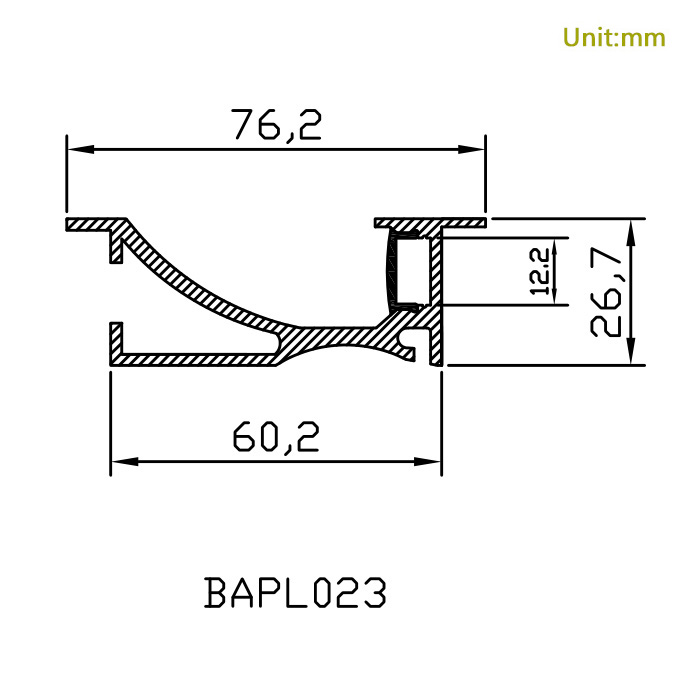 Aluminum LED Channel For Skirting Trim For 12mm White LED Strip Lights Aluminum LED Channel For Skirting Trim For 12mm White LED Strip Lights